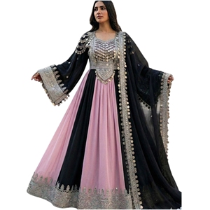 Service OEM ODM, robe afghane pour femmes, broderie lourde, manches longues respirantes, robe de cérémonie afghane Kuchi pour mariage, en vente. - Product Image 1