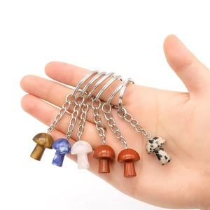 พวงกุญแจคริสตัลรูปเห็ดธรรมชาติ พวงกุญแจพลอยผสม เลือกหินของคุณเอง คริสตัลบำบัด สำหรับเป็นของขวัญและขายส่ง - Product Image 6