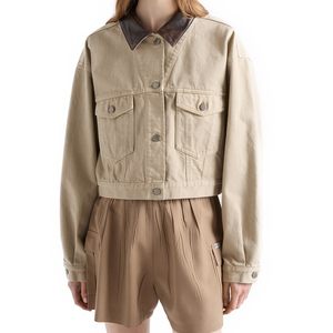 Premium Women's <b>Cropped</b> Washed <b>Denim</b> <b>Jacket</b> Oversized Vintage Custom Streetwear OEM Fashion Button Up Outerwear Private label - Product Image 1