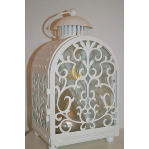 Farol de vela moderno de lujo, grande, de metal, color blanco, hecho de alambre de hierro, para decoración del hogar y bodas, faroles decorativos de mesa. - Product Image 6