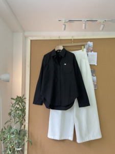 Camisa de Algodón de Manga Larga Oversize para Mujer SUBICI, Blusa Casual con Botones y Bolsillo Bordado, Talla Única, Venta al Por Mayor - Product Image 3