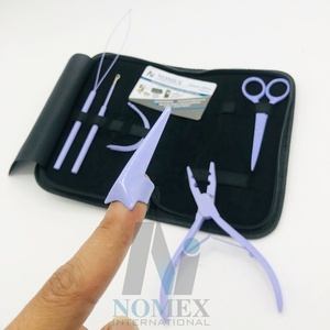 Extension de cheveux en acier inoxydable enduit de couleur pourpre anneau outil de séparation de cheveux Logo personnalisé - Product Image 2