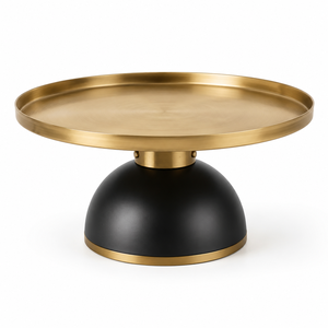 Support à gâteau rond et plateau de service de qualité supérieure avec plateau en marbre de qualité supérieure, structure en métal robuste et design avec anneau de rangement inférieur - Product Image 4