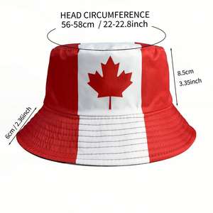 Chapeau Bob Personnalisé 2026 – Nouveauté Tendance – Impression Drapeau National Canadien – Idéal pour les Jeux de Football Mondiaux – Vente en Gros – Chapeaux Canada - Product Image 3
