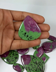 Cuentas de Piedra Cabujón de Zoisita Rubí Natural de Alta Calidad, de Formas Mixtas, Sueltas, Personalizadas para la Fabricación de Joyas y Colgantes - Product Image 5