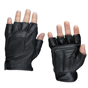 Gants de sport ergonomiques mi-doigts compatibles avec les écrans tactiles, antidérapants, respirants, légers, en cuir perforé, avec rembourrage doux pour la paume - Product Image 2