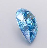 Diamant bleu Azure Mist 2.00-2.10 CTS, taille poire fantaisie intense, clarté VVS2 VS1, certifié IGI, cultivé en laboratoire, modèle pour la fabrication de bijoux