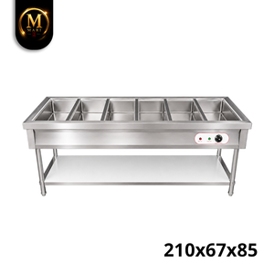 Calentador de Alimentos Comercial de 6 Compartimentos con Baño María y Vapor, de Alta Eficiencia Energética, para Buffet a Gran Escala, Malasia - Product Image 1