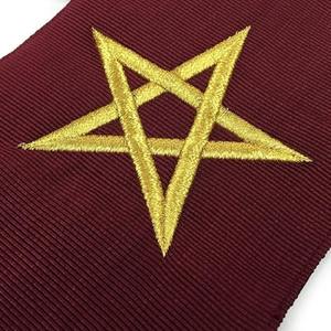 Conjunto de Mandil y Collarín para Oficiales de 14.º Grado de la Francmasonería, Mandiles de Cuero de Alta Calidad, Bellamente Bordados - Product Image 2