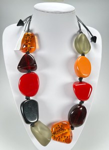 Handmade Resin <b>Angel</b> Statement Necklace Irregular Shape Multicolor Beads Crafted with Natural Stone Look Modern Fashion Design - Product Image 2