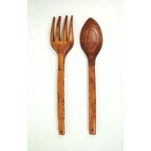 Cuillères à salade en bois, pince à salade en bois, fourchette, petite cuillère en bambou, pince à salade - Product Image 4