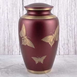 Urna Funeraria de Latón Rosa para Adultos con Superficie Mate y Diseño de Mariposa para Guardar Cenizas Humanas, Urna Conmemorativa Funeraria - Product Image 6
