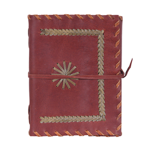 Carnet de notes en cuir véritable fait main avec sangle de fermeture, journal vintage - Product Image 5