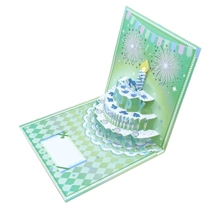 Biglietti d'Auguri 3D Pop-up di Lusso con Luce LED, Candela Soffiabile, Decorazioni per <span class=keywords><strong>Compleanno</strong></span>, Regali per Donne - Product Image 4