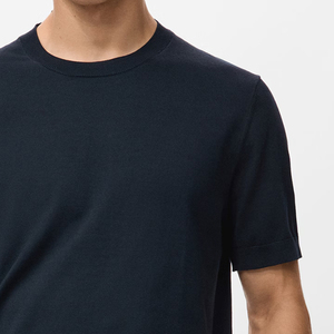 Haut à manches courtes polyvalent, design uni / col rond, service OEM, design respirant en coton, tout usage - Product Image 4