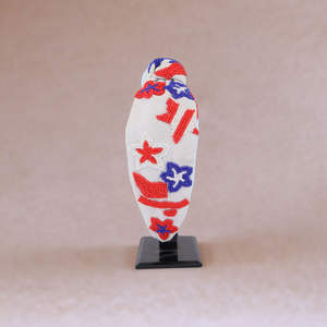 Serre-tête unisexe brodé à la main, motif drapeau américain, perles de rocaille, patriotique, haute qualité, pour fêtes et événements festifs, tendance - Product Image 3