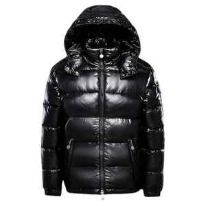 Wholesale Fashion White Duck Down <b>Feather</b> Shiny Bubble Coats Hooded Men's Custom logo Oem Puffer Jackets - Product Image 3
