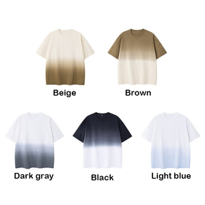 เสื้อยืดแขนสั้นผู้ชายทรงโอเวอร์ไซส์ไล่เฉดสี ผ้าฝ้ายป๊อปลิน 100% ระบายอากาศได้ดี สไตล์ลำลอง สตรีทแวร์สำหรับฤดูร้อน - Product Image 3