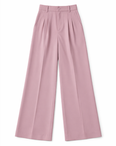 Pantalones de Oficina Largos para Mujer, de Cintura Alta, Holgados, Formales, Transpirables, de Color Sólido, para Otoño, de Poliéster/Nailon - Product Image 3