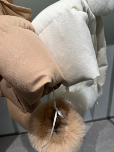 Manteau court en duvet de canard pour femme, couleur unie, chaud et doux pour l'hiver, col en fourrure de renard, respirant, fermeture éclair épaisse - Product Image 6