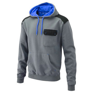 Sweat-shirt à capuche gris pour homme BRG avec doublure turquoise et poche, vêtement décontracté d'automne, 100% coton, sweats à capuche et sweat-shirts pour homme - Product Image 6