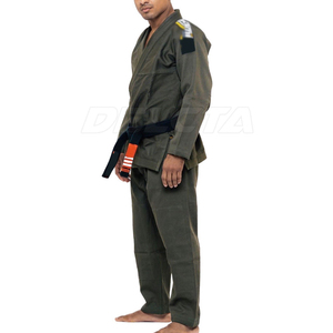 Kimono de BJJ pour homme, vert olive, coupe classique, vêtements d'arts martiaux avec col et épaulettes renforcés - Product Image 2