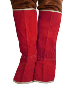 Premium Quality Spark Resistant Cowhide Split Leather Shoe Covers Welding Spats Elastic Closure Heavy Duty Flame Retardant - Product Image 6
