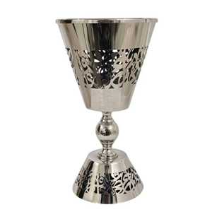 Elegant Embossed Gold Metal <b>Bakhoor</b> Burner Chalice Style Arabic <b>Oud</b> Incense Holder Traditional Mabkhara for Rituals - Product Image 1