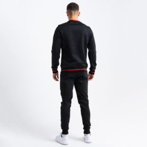 Ensemble de survêtement pour homme, sweat-shirt à col rond uni, pantalon de jogging décontracté long avec poches latérales, polyester respirant, vêtements d'automne - Product Image 4