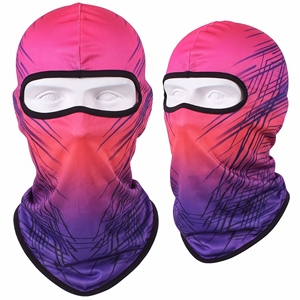 Pasamontañas Transpirable para Ciclismo, con Estampado Sublimado en Degradado Rosa y Morado, para Ciclismo al Aire Libre o Viajes - Product Image 1
