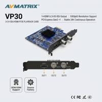 Tarjeta de Reproducción AVMATRIX VP30 de 3 Canales SDI HDMI PCIE, 1080p60, Latencia Ultrabaja para Transmisión en Vivo, VMix, OBS, Broadcast