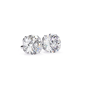 Venta Directa de Fábrica REYES, Pendientes de Plata de Ley 925 con Moissanita de Corte Redondo de 2.5Ct y Cierre de Rosca para Mujer, a Precio de Mayoreo - Product Image 4
