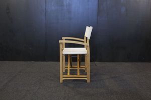 Silla de Director de Madera de Teca con Tela para Exteriores, Plegable, Respaldo Recto, Brazos Rectos, Diseño Minimalista, Modelo CHA18 - Product Image 3