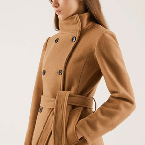 Women's Winter Wool Long <b>Trench</b> <b>Coat</b>-Woven Windproof Reversible Eco-Friendly Breathable Customizable Sizes Colors Wholesale - Product Image 4