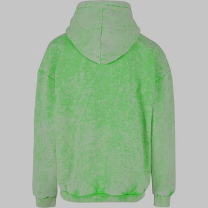 เสื้อฮู้ดดี้สีฟ้าอ่อนแบบย้อมสีเอซิด ผลิตตามสั่ง (OEM) ผ้าคอตตอนหนานุ่ม มีกระเป๋าจิงโจ้ สไตล์สตรีทแวร์ เสื้อฮู้ดดี้เปล่าแบบย้อมสีเอซิด - Product Image 6