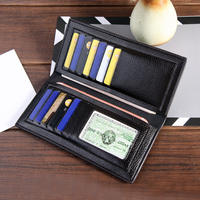Dompet Pendek Pria Kulit PU, Penutup Terbuka, Tahan Air, Tipis, Sederhana, Tempat Koin, Tempat Kartu, Motif Garis, Bahan Poliester, Promo