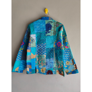 Bohemian Patchwork <b>Quilted</b> Jacket Reversible Cotton Patchwork Coat for Women Vintage Casual Layering gift for her - Product Image 6