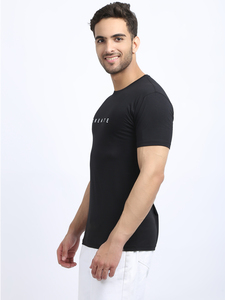 Camiseta de Manga Corta para Hombre CREATE, Cuello Redondo, Negra, Regular, Transpirable, de Algodón y Poliéster, con Diseño Gráfico (HMT-2002) - Product Image 1