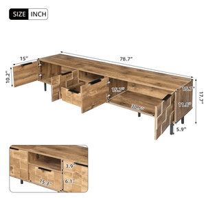 78 \ "legno TV Stand con deposito di intrattenimento centro TV console per 85 75 65 pollici TV per uso soggiorno - Product Image 2