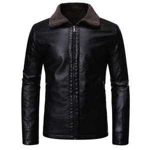 Veste en cuir véritable style motard, écologique, séchage rapide, col montant, hiver, artisanat haut de gamme, durable, imperméable - Product Image 1