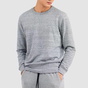 Sudadera Personalizada para Hombre 2026, Gris, Oversize, Felpa Gruesa, Cuello Redondo, Bordado en Vinilo - Product Image 1