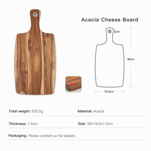 Planche à découper et à servir classique en bois d'acacia personnalisable pour charcuterie et fromages - Product Image 5