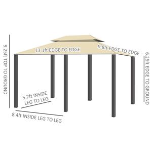 10 'X 13' bianco crema Patio Gazebo ventilato tetto per tutte le stagioni struttura in acciaio a baldacchino esterno Pergola riparo tende per giardino - Product Image 5