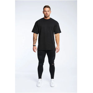 Camisetas de Gimnasio Personalizadas para Hombre, 100% Algodón, Corte Ajustado, Cuello Curvo, Tallas Grandes, Transpirables, Ecológicas, Ropa Deportiva - Product Image 3
