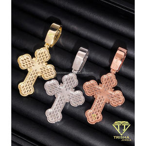 จี้รูปกางเขนประดับเพชรโมอิสซาไนต์ทรงบาแกตต์แบบ Iced Out ทำจากเงินแท้ 925 พร้อมดีไซน์หรูหราสไตล์ฮิปฮอป - Product Image 6