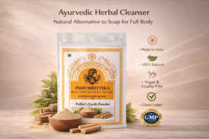 INDUMRITTIKA Mélange d'argile de Fuller antibactérienne éclaircissante au bois de santal, 100% pur naturel biologique, parfum terrestre - Product Image 4