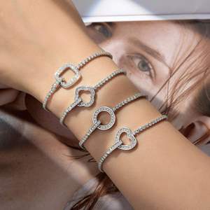 Pulsera de tenis clásica de moissanita, plata 925, chapada en oro de 18K, engaste de cuatro puntas, apilable, estilo vintage, joyería para mujer - Product Image 5