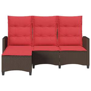 Sofá Reclinable en Forma de L de Poliratán Marrón con Cojines, Muebles Cómodos para Exteriores - Product Image 5