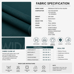 Healthcare Clothing Manufacturer Breathable Woven <b>Scrub</b> <b>Sets</b> Nursing Uniform Supplier Factory Worldwide Polyester/Cotton Unisex - Product Image 6