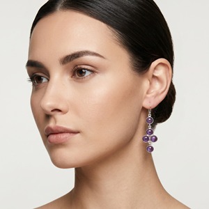 Pendientes Colgantes de Amatista Natural, Plata de Ley 925, Gema Morada Facetada, Pendientes de Gota Hechos a Mano, Joyería Fina, Regalo - Product Image 5